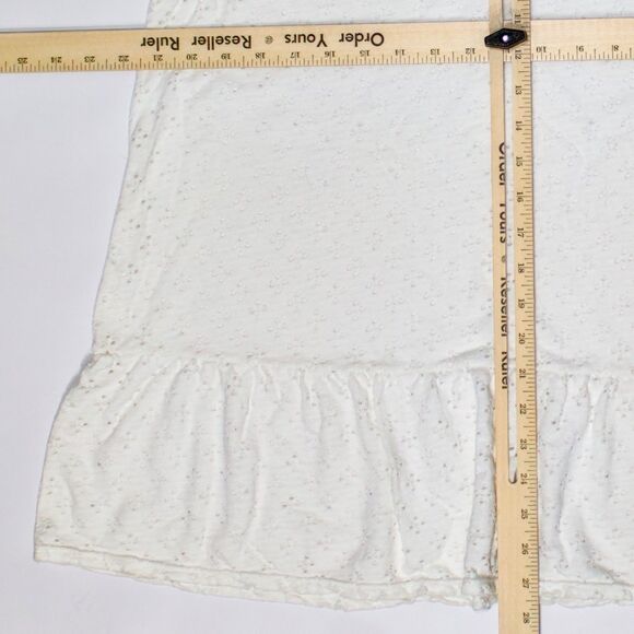 NWT Three Dots Anthropologie White Perforated Tank Ruffle Blouse Women Size XL - Picture 10 of 10